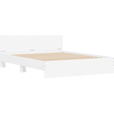 Bed Frame Wall-mounted White 152 x 203 cm Engineered Wood vidaXL