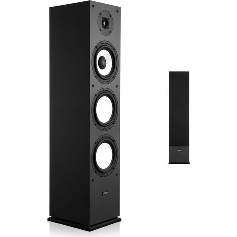 VEVOR Passive Floorstanding Speaker, 2-Way, Floor-Standing Tower Speaker with 1-Inch Tweeter, 6.5-Inch Woofer, 200W Peak, 70Hz–20kHz Frequency Response, Durable MDF Enclosure, for Home Audio, Single (1/5)