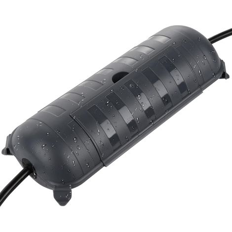 Boîte Electrique Étanche IP44, Boîtier Protection Extérieur pour Protéger les Rallonge, Câbles, Décorations de Vacances, Lumières de Noël, Outils électriques, 29cm x 11cm x 7.5cm, Gris (1/5)