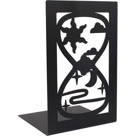F-Decor Ausgehöhlte Buchstützen für Kunst Sanduhr Design Metall Buchständer--