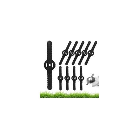 Confezione da 60 lame di ricambio in plastica da 13,9 cm per decespugliatori, lame in plastica per decespugliatori, accessori per decespugliatori, lame in plastica per tosaerba con lame (nero) - Crezu