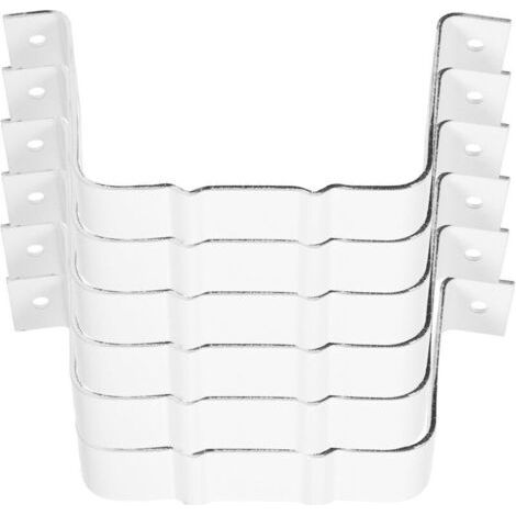 Sangles d'Adaptation pour Descente de Gouttière en Alliage d'Aluminium Blanc 6 Pièces 100X80 MM Clips Robustes pour Fixation Gouttière Extérieure Accessoire Solide et Résistant (1/5)