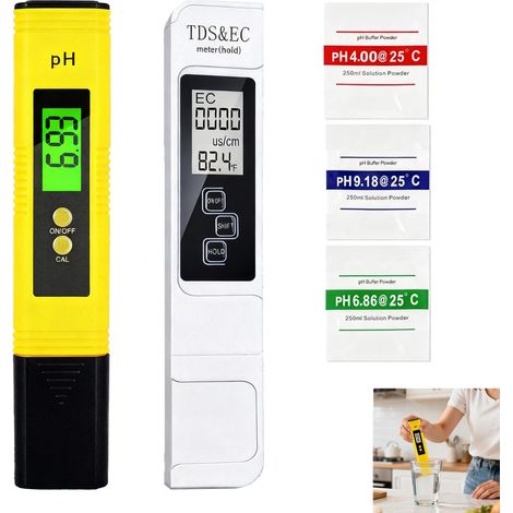 4 1 PH TDS Testeur qualité eau Testeur pH Mètre électronique TDS EC Mètre Température Haute Précision Auto Calibration Compensation (1/5)
