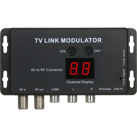 TVLINK Modulateur Convertisseur AV vers RF avec Répéteur IR (1/2)