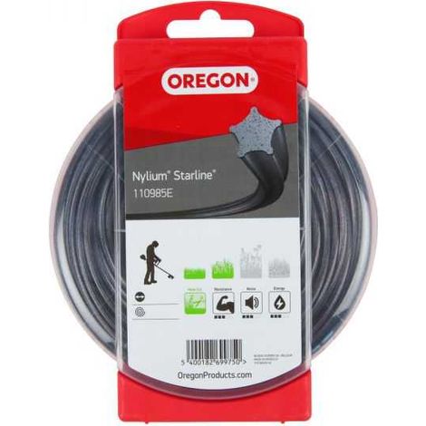 Fil nylon Oregon Nylium 2,7 mm x 70 m. Etoilé. Blister. Fil débroussailleuse (1/5)