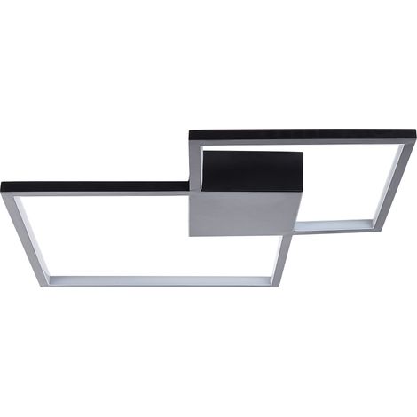Lámpara de techo LED de metal negro aluminio hierro forma cuadrada glamour moderno Oksu (1/4)