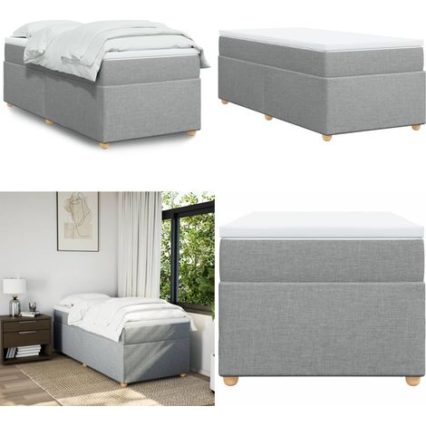 Boxspringbett mit Matratze Hellgrau 90x190 cm Stoff - Boxspringbett - Doppelbett - Bettenrahmen - Matratze - Matratzenauflage - Home & Living (1/5)