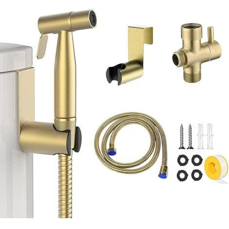 Edelstahl-Bidet-Toiletten-Sprühset, Bidet-Set, Armatur-Sprüher (oder Wandmontage-Rohrleitungssatz) (1/4)