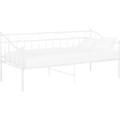 Maison Exclusive - Schlafsofa Bettgestell Weiß Metall 90x200 cm (1/5)