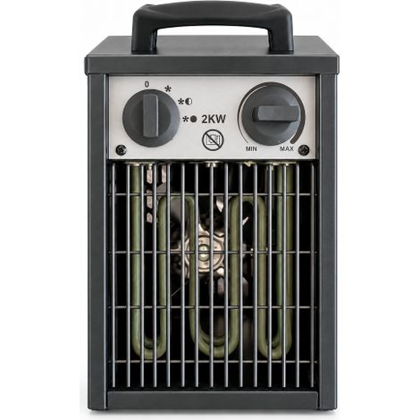 Termoventilatore Elettrico 2000W per Officina e Garage, Generatore Aria Calda Portatile con Termostato Regolabile, Nero (1/5)