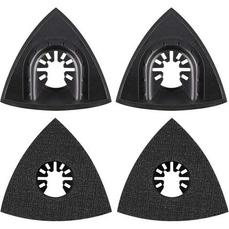 BUNTHAUS CSPARKV 4Pcs Delta Patin de Ponçage 80mm Multi-outil Accessoires pour Patin de Fixation, Lame à Multi Outil, Accessoires Outil Oscillant pour Worx Mikita Dewalt Power Tool, Worx Tool, Bosch M (1/4)