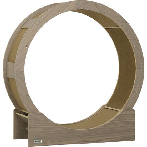Ruota per gatti, 91 cm, con freno, tiragraffi, finitura in legno di noce, adatta per un sano esercizio e relax per gatti, spedizione in loco. (1/5)