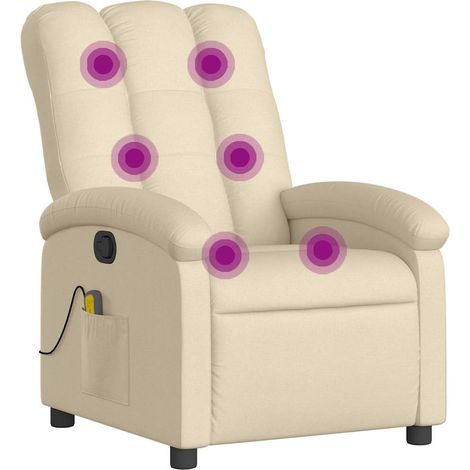 Maison Exclusive - Massage-Relaxsessel, cremefarbener Stoff (1/5)