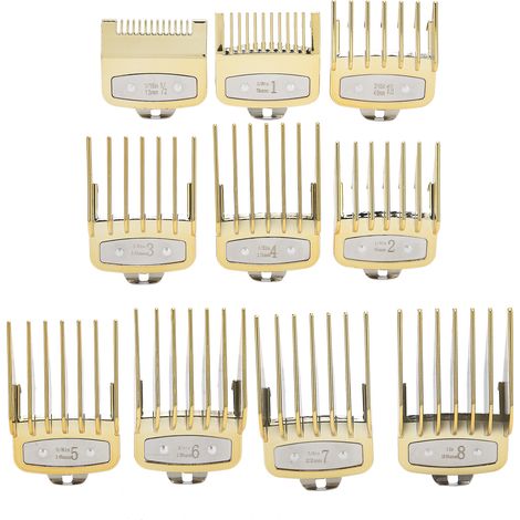 Lot de 10 peignes de guidage de rechange pour tondeuse électrique professionnelle, couleur or (1/5)