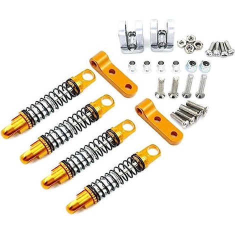Amortisseurs avant et arrière en métal avec support de fixation pour pièces de mise à niveau de voiture RC WPL D12 1/10 (1/5)