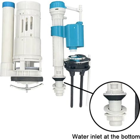 Válvula de flotador universal para inodoro con mecanismo de descarga de doble descarga, fácil instalación para tanques de inodoro. (1/5)