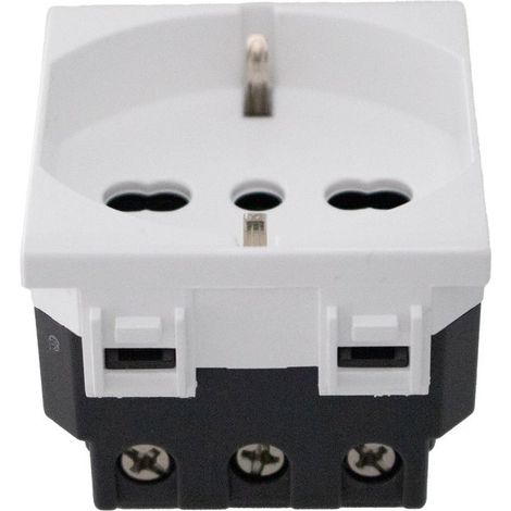 Presa Schuko 2P+T 16A Colore Bianco Compatibile Con Bticino Living e Vimar Plana