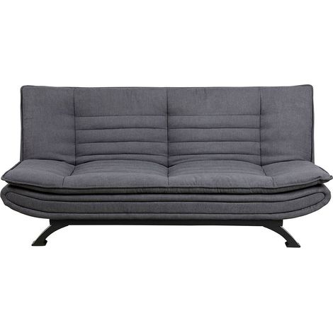 Fanny Schlafsofa dunkelgrau, Metall schwarz.