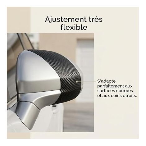 Protection Seuil de Porte Voiture Film Carbone Voiture Adhésif Protection Pare Choc Voiture Universelle (1/4)
