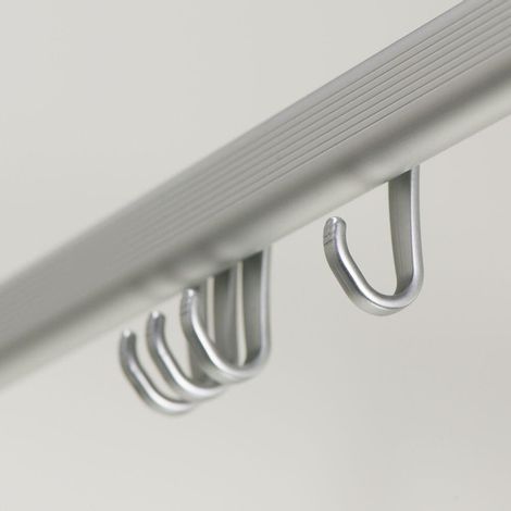 Sealskin Easy Roll Rail rideau de douche avec support plafond 170x80cm avec anneaux aluminium