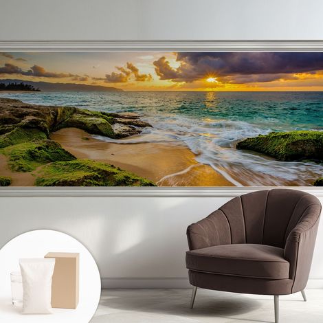 Papier peint intissé avec imprimé installation simple qualité excellente sans désordre - Colle incluse gratuite Harmonie marine 250x104 cm (1/5)