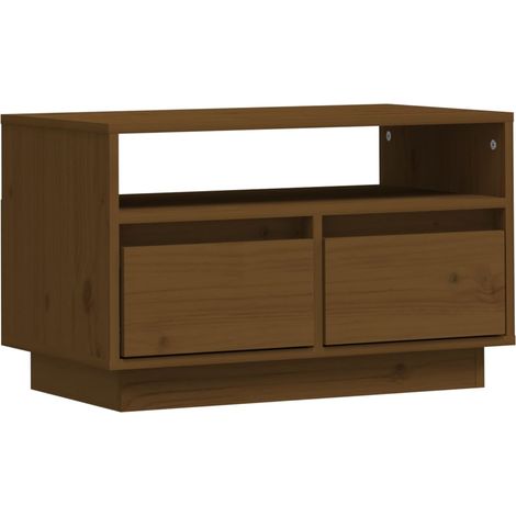 Mobile TV multimediale scaffale per televisione televisione buffet sala da pranzo soggiorno camera da letto miele 60 x 35 x 37 cm legno massello di pino marrone 020027712