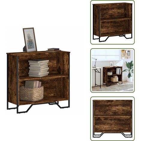 Bibliothèque chêne fumé 80x31x74,5 cm bois d'ingénierie - Bibliothèque - Bibliothèques - Étagère - Armoire De Rangement (1/5)