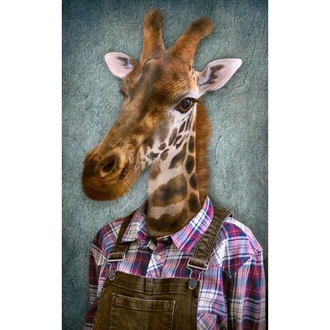 Tableau Tête de girafe habillée - 50x80cm - made in France (1/5)