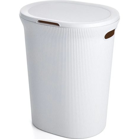 Cesto portabiancheria bianco capacità 40 lt (1/5)