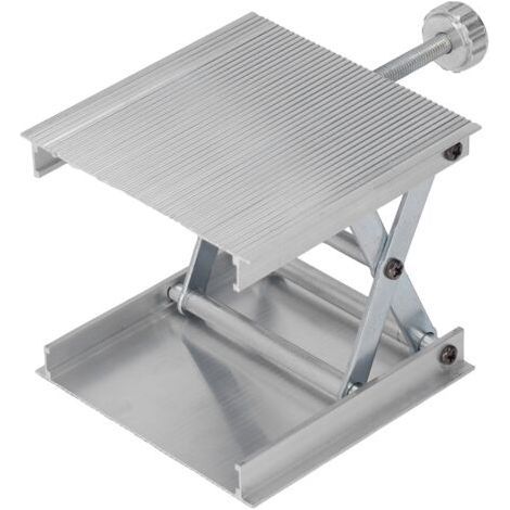 Plateforme élévatrice de laboratoire 90 x 90 mm, réglable en hauteur, outil de mesure, levage manuel, argent