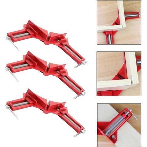 CSPARKV Lot de 4 pinces d'angle pour le travail du bois, pince à angle droit de 90 degrés, étau en bois réglable pour cadre photo, aquarium, meubles de fixation à angle droit