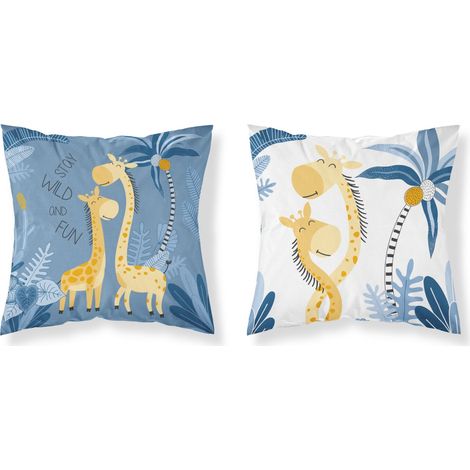 Taie d'oreiller bébé 40x40 cm Safari ZOO Girafe en coton (1/2)