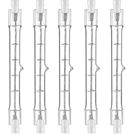 5 Pièces 200W R7S Ampoule Halogène 118mm 220-240V 3100 lm Lumière Blanche Chaude Tige Halogene Dimmable Éclairage Spot Extérieur et Intérieur pour Bâtiment Paysage Sécurité Éclairage de Scène Studio (1/5)