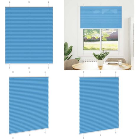 vidaXL Store plissé bleu 110x100 cm largeur du tissu 109,4cm polyester (1/5)