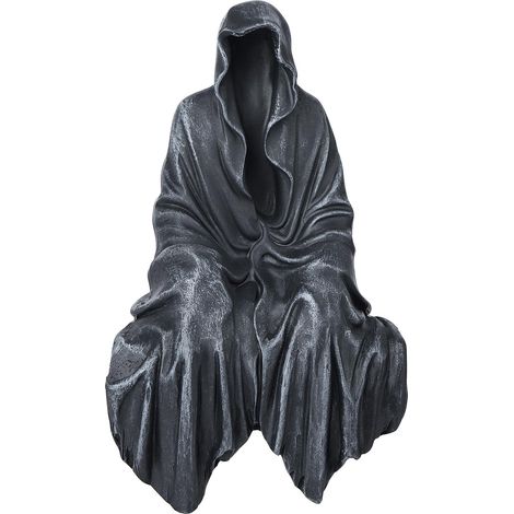 Dekorative gotische Harzfigur, sitzend, für den Schreibtisch. Diese Harzfigur im gotischen Stil steht auf einem stabilen Regal und besticht durch ihre geheimnisvolle und elegante Ausstrahlung. 13 cm (