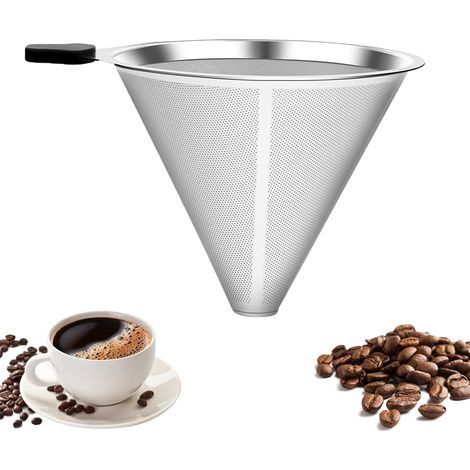 Filtre Cafe Filtre a Cafe Reutilisable Filtre à Café Permanent en Acier Inoxydable, Facile à Nettoyer, IdéAl Pour Filtrer Le Café Artisanal Filtre à Café Sans Papier (1/5)