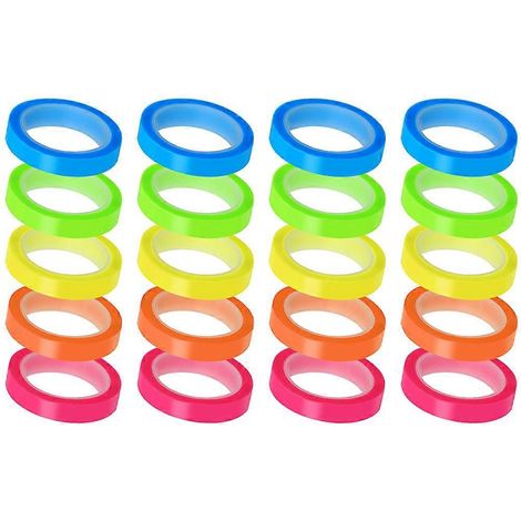 20 rouleaux d'onglets adhésifs multifonctions, marque-pages pratiques, onglets de livre portables, rubans surlignage-500X0.6CM (1/3)