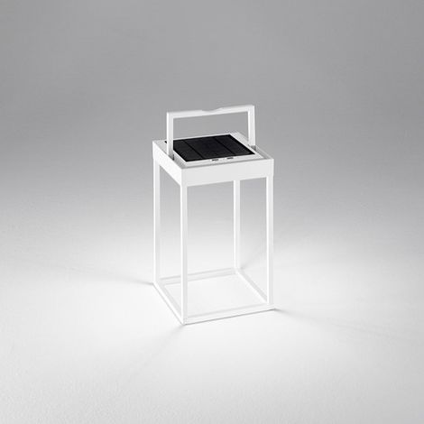 Lampe de table solaire et rechargeable CAGE de Perenz Blanc Mat H30cm