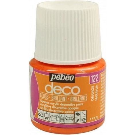 Peinture acrylique - Pébéo - Déco - Orange - 45 ml - Finition mat