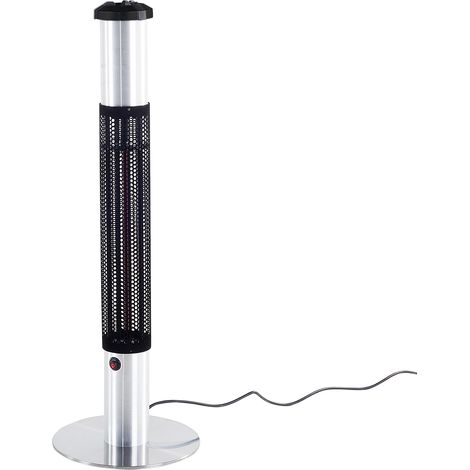 Estufa de patio de metal negro 110 cm independiente con cenicero incorporado 1500W Vezuvio (1/5)