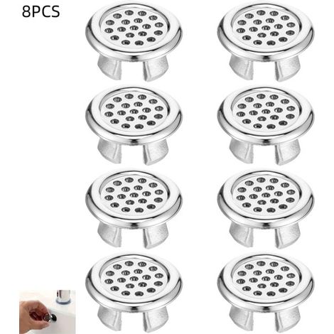 8 piezas, Anillos de rebosadero para lavabos, Borde de rebosadero de malla de acero inoxidable, Para bañera, cocina, lavabos, 30×15 mm, Plateado (1/5)