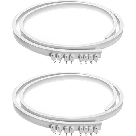 2 Pièces Rail de Rideau, Rail de Plafond, Rideau de Plafond Flexible Rail pour Rail de Rideau avec Système de Rail Rideau Lit Diviseur, 3 m (1/5)