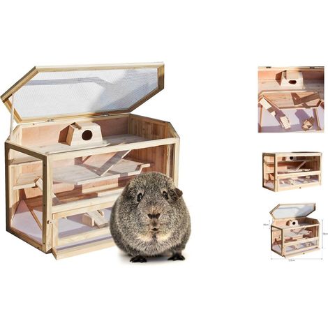 Grande cage / Abri bois pour Hamsters, Petits rongeurs, Souris, Rats