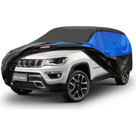 Autoabdeckung Wasserdicht Atmungsaktiv für Jeep Compass (2010-2024) Schwarz Blau (1/5)