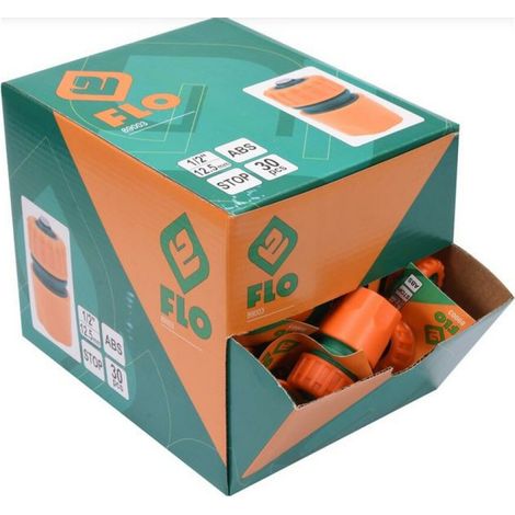 FLO Schnellkupplung für Gartenschläuche 1/2" mit Absperrfunktion - 30 Stück.