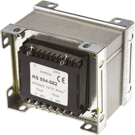 Transformateur à montage sur châssis, Vin 230V c.a., Vout 24V c.a., 2 sorties, 150VA ( Prix pour 1 )
