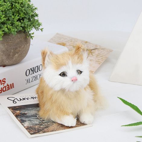 Statue de chat en polyéthylène synthétique, sculpture animale, décoration de jardin. (1/5)