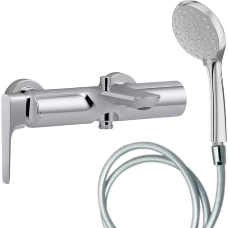Pack mitigeur bain douche JACOB DELAFON Aléo+ + douchette Awaken + flexible lisse 160 cm