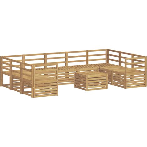 Conjunto de sofás de exterior 10 pcs Blanco 59 x 59 x 37 cm vidaXL (1/5)