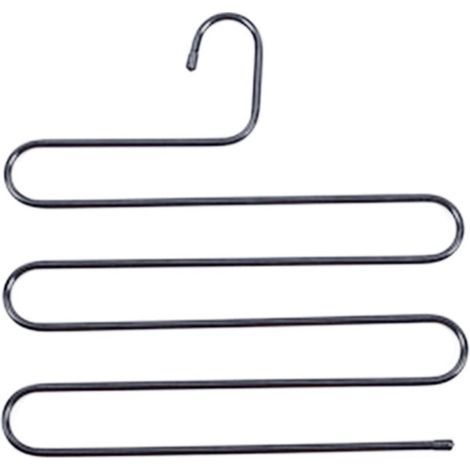 (14,17 x 14,17 pouces, lot de 2, noir) S-Type en acier inoxydable vêtements pantalons cintres placard rangement organisateur pour pantalons jeans écharpe à suspendre (1/4)